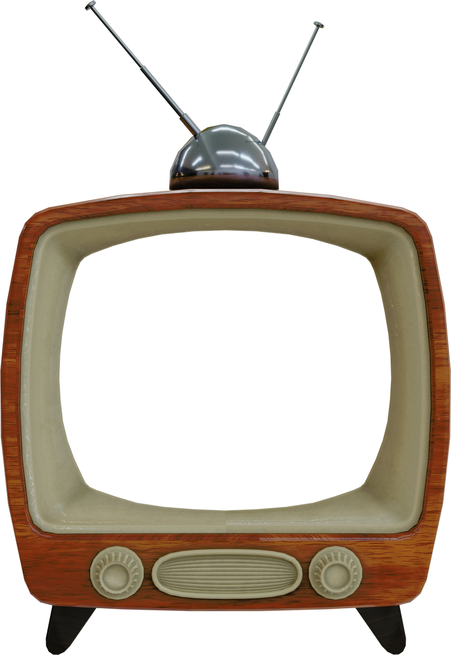 Retro old television isolated on transpatent background